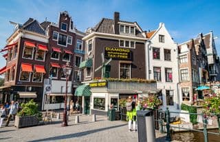 Quaint Dutch Architecture by an Amsterdam Canal