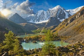 Alpine Lake in the Chuya Ridge, Altai Mountains, Siberia