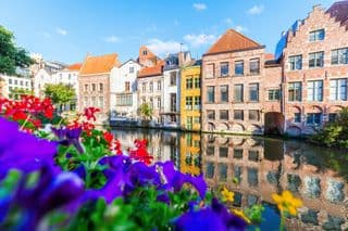 Historic Canal Reflections in Ghent, Belgium