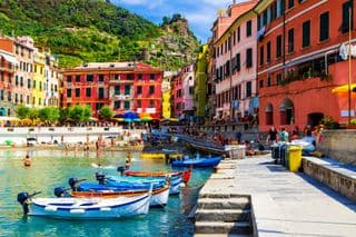 Vibrant Vernazza Harbour in Cinque Terre, Italy