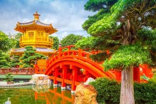 Golden Pavilion amidst the Chinese Garden's Tranquility