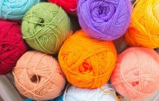Vibrant Assortment of Knitting Yarn Balls