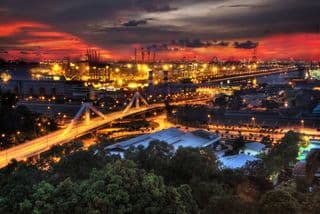 Industrial Sunset Over Jurong Island