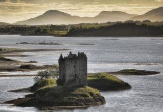 Stalker Castle amidst Loch Linnhe's Serenity