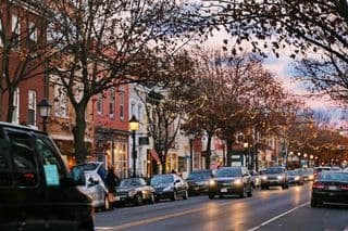 Evening Holiday Lights in Old Town Alexandria