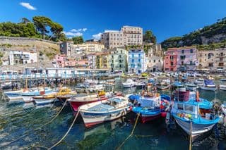 Colorful Boats at Harbor Marina Grande, Sorrento, Italy