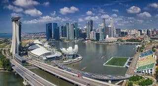 Morning Aerial View of Singapore's Urban Oasis