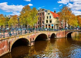 Autumn Canal Scene in Amsterdam