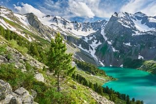 Emerald Lake in the Altai Mountains