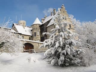 Snow-covered Lichtenstein Castle