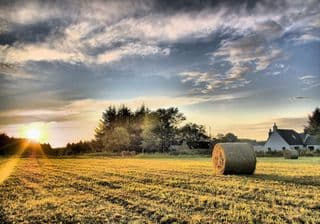 Hay Bales in Aberdeenshire Sunset