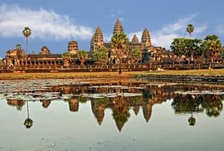Ancient Angkor Wat Temple Complex in Cambodia