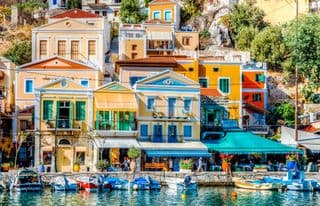 Symi Island's Vibrant Harbor Life