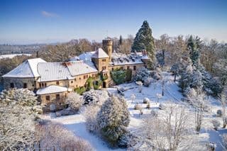Snow-Kissed Castle Hohenstein in Coburg, Germany
