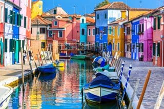 Vibrant Canals of Burano Island, Venice