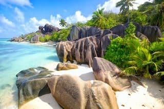 Granite Boulders of La Digue Island, Seychelles