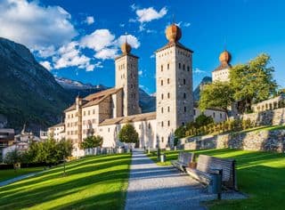 Stockalper Castle amidst the Swiss Alps