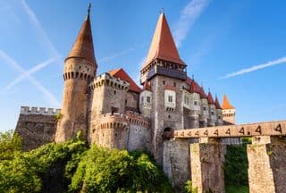 Medieval Fortress of Corvin Castle in Hunedoara, Romania