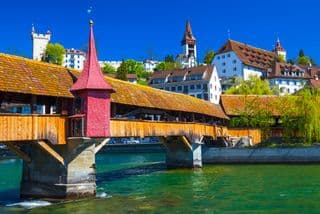 Covered Wooden Spreuer Bridge in Lucerne