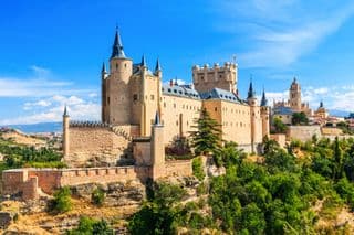 Ancient Castle atop the Hill in Segovia, Spain