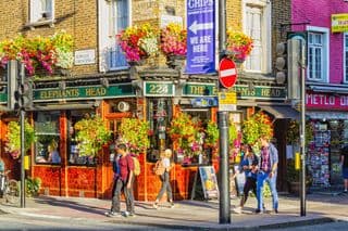 Traditional English Pub 'The Elephant's Head' in the Heart of London