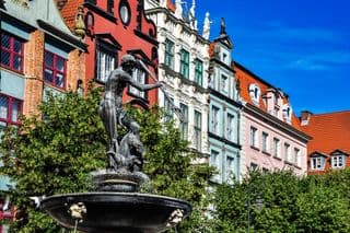Statue of Poseidon in the Heart of Gdańsk