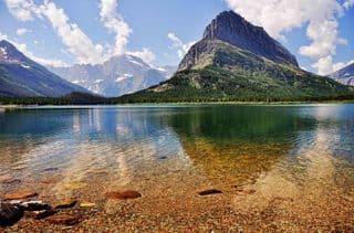 Swiftcurrent Lake Reflecting Mt. Grinnell