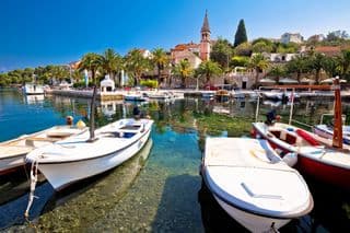Boats in the Crystal Waters of Brac Island, Dalmatia, Croatia