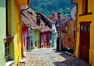 Vibrant Alley of Sighisoara, Romania
