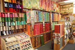 Rainbow of Fabrics in Quilt Store