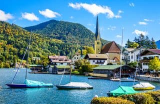 Lake Tegernsee: Sailboats Resting by the Shore