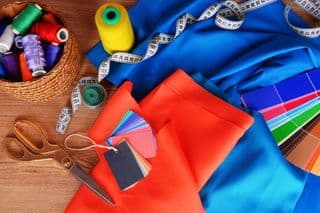 Tailoring Essentials: Fabric Swatches & Thread Spools