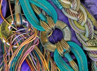 Braided Metallic Belt with Turquoise Accents
