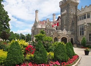 Canadian Castle amidst Blooming Gardens