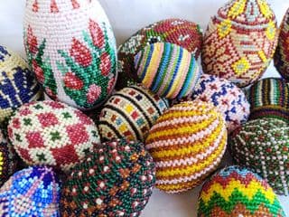 Colorful Beaded Easter Eggs Collection
