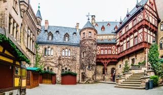 Medieval Wernigerode Castle Courtyard in Germany