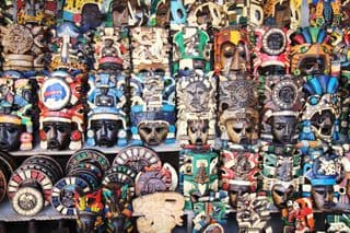 Vibrant Collection of Traditional Mayan Masks