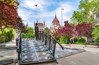 Statue of Imre Nagy at Vertanuk Square in Budapest