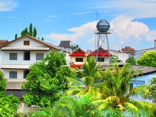 North Star Water Tower in Tropical Setting