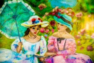 Garden Ladies in Pastel Gowns