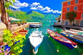 Boats in Limone Sul Garda Harbour