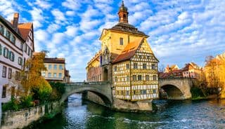 Old Bridge and Town Hall in Bamberg, Germany