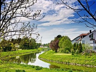 Springtime Along the Eberkau Channel in Germany