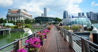 Floral-lined Walkway at Marina Bay Sands