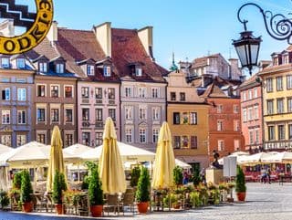 Colorful Market Square in Warsaw's Old Town