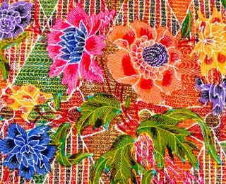 Vibrant Thai Batik Floral Pattern