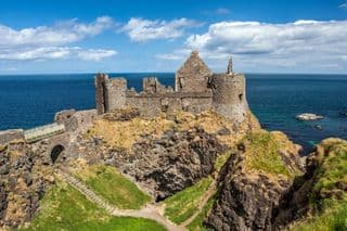 Ruins of Dunluce Castle atop the Cliffs