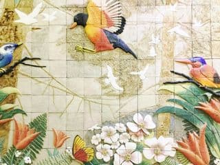 Exotic Birds Amongst Blooms