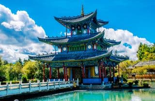 Traditional Chinese Pavilion amidst Jade Spring Park