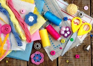 Colorful Crochet Yarn and Fabric